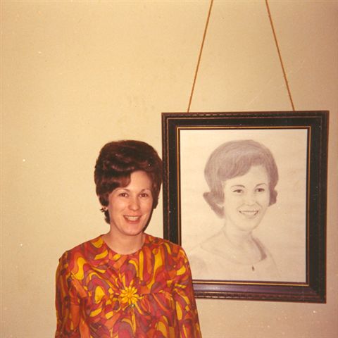 Barbara beside her portrait